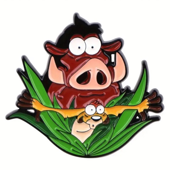 Disney - Lion King Timon and Pumbaa enamel pin - NWT - measurements in pics - Picture 1 of 7